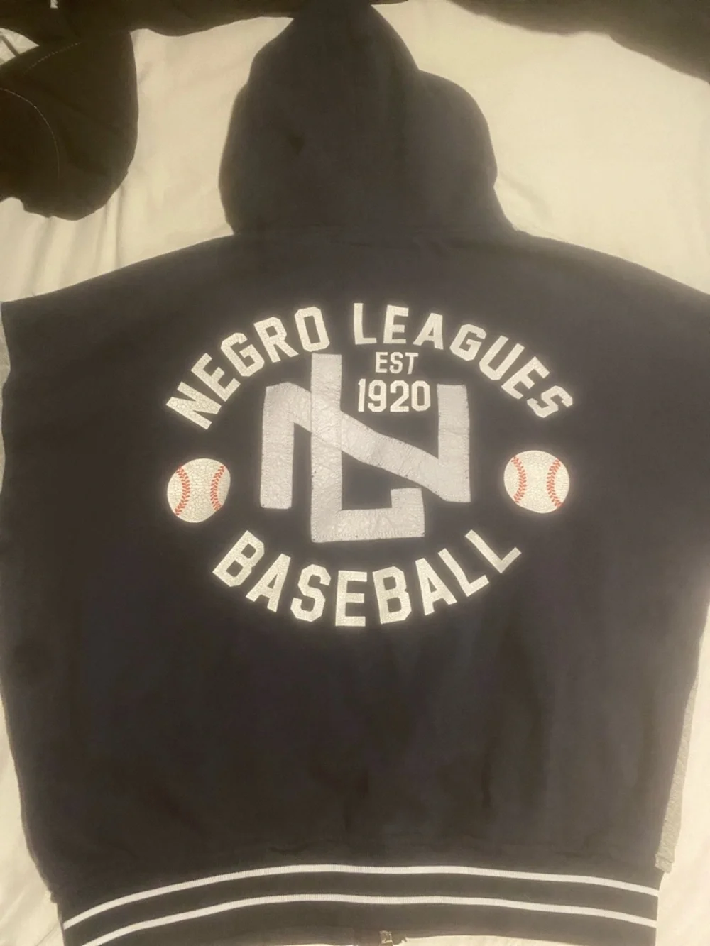 Negro League Colorblock Hooded Jacket - Navy & Gray - Picture 4 of 4